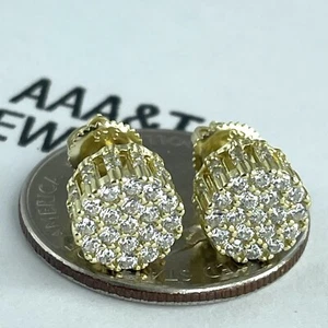 MASSIVER 925 STERLING SILBER HERREN ICY BLING ZIRKONIA 8,5 mm RUND OHRRING - Bild 1 von 4