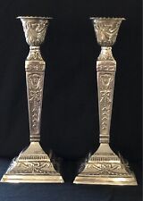 2- Castilian Silver plated 12.5" figural Or Spiritual RAMS head Candlesticks.