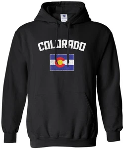 Sudadera con capucha Threadrock para hombre Colorado Bandera Coloradan estado Denver - Imagen 1 de 8
