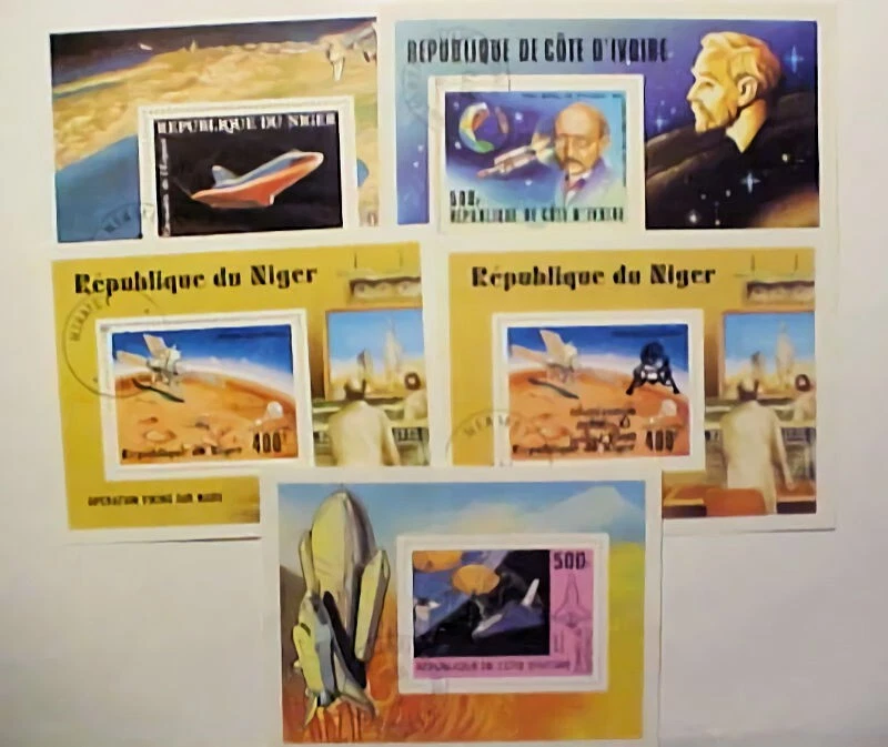 COSTA DE MARFIL 2 HOJAS ESPACIALES TAMBIÉN 3 NIGER.USADAS 5 HOJAS DIFERENTES RED LOLLINI Foto 1 de 1