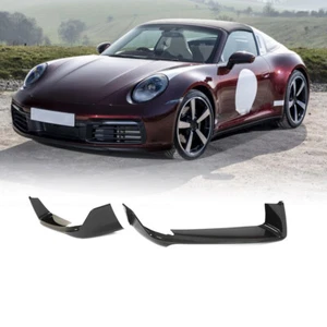 For Porsche 911 992 2019-22 Dry Carbon Front Bumper Splitter Lip Air Vent Cover - Picture 1 of 9