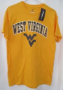 WEST VIRGINIA UNIVERSITY MOUNTAINEERS GOLD COTTON FANATICS T-SHIRT SIZE M - NWT - Picture 1 of 6