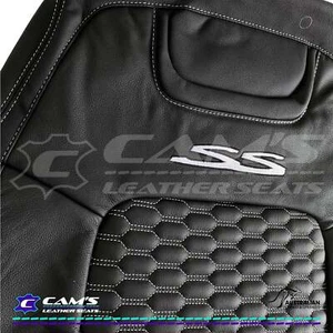 LEATHER SEATS TRIM KIT FOR VE SS 2 FRONT SEATS OR UTE ONYX & SILVER HEXAGON - Picture 1 of 11