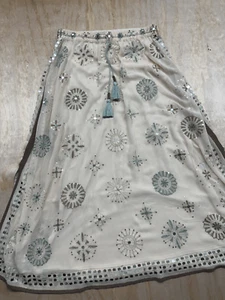 Soft Surroundings Women’s Boho Skirt Ivory Sequin Small Lined - Picture 1 of 8