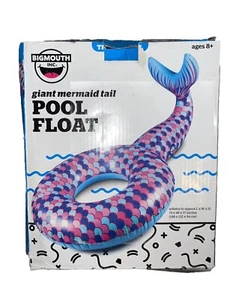 Galleggiante piscina BigMouth gigante 6 piedi + coda di sirena divertente gonfiabile vinile piscina estiva - Foto 1 di 3