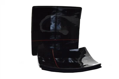 Platos de cena cuadrados negros mármol blanco rayas rojas aspecto de vidrio 10"- cantidad 4 Foto 1 de 3