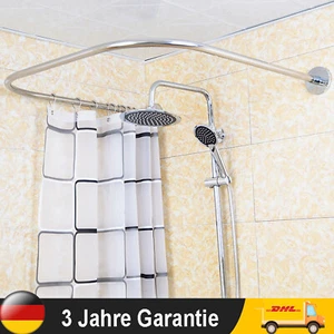 Duschstange Ohne Bohren U-Form Duschvorhangstange Badewanne Bogenstange Edelstah - Bild 1 von 15