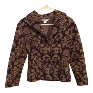 Isabella Bird Womens Jacket | Size 4 | Floral Button Front Long Sleeve Pockets - Picture 1 of 6