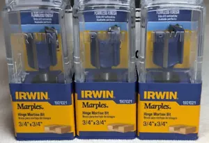 3 NEW IRWIN MARPLES 1901021 3/4" X 3/4" HING MORTISE ROUTER BIT 1/4" SHANK - Picture 1 of 6