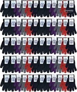 240 Pack of Yacht & Smith Gloves, Bulk Thermal Winter Glove (Assorted Color) - Picture 1 of 7