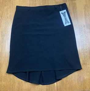 Wrapper Women’s Size 11 Black Skirt Asymmetrical Pleated Back Flair Stretch - Picture 1 of 6