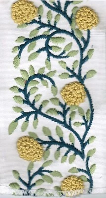 Ashoka 4" Embroidered Trim (5 different color options) - Image 1 of 4