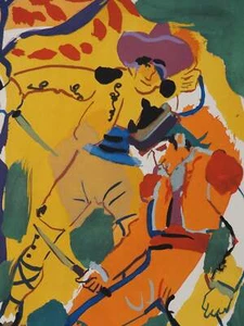 Pierre AMBROGIANI: Duel de bandoleros,, original signierte Lithographie - Bild 1 von 5