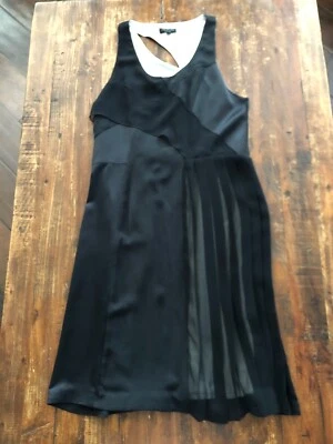 Vestido plisado de seda negro sin mangas Rag & Bone 12- defecto Foto 1 de 4