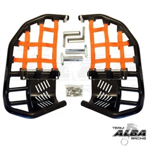 YFZ 450R 450X Nerf Bars Pro Peg Alba Racing Black bars Orange nets 251 T7 BO - Picture 1 of 5