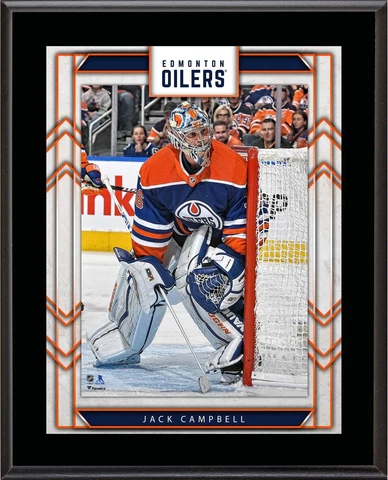 Jack Campbell Edmonton Oilers 10.5" x 13" Sublimated Player Plaque Cover