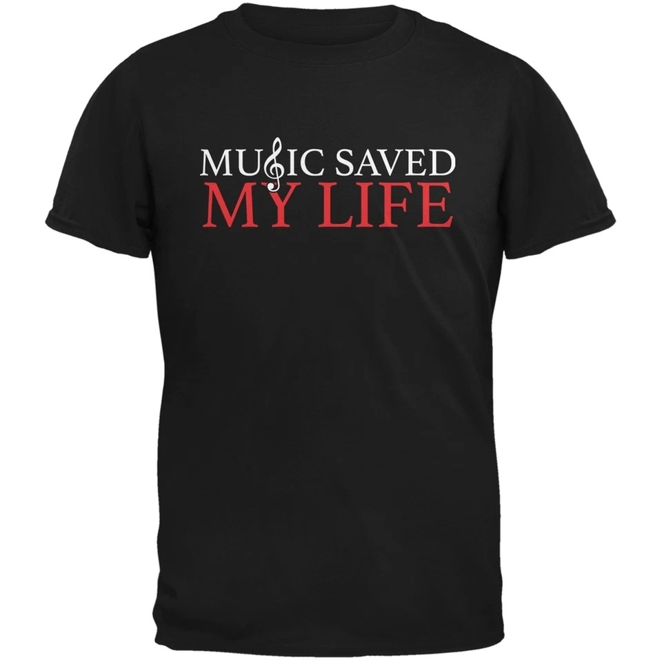 Camiseta negra Music Saved My Life para adulto Foto 1 de 1