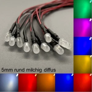 LED cablati 5mm rotondi latte diffusi tutti i colori 5mm resistenze LED - Foto 1 di 3