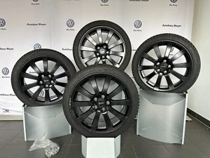 Original Platin P58 Schwarz 8x18 ET45 5x112 Winterkomplettradsatz Golf 7 8 A3 GY - Bild 1 von 17