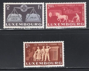 Lussemburgo 1951 Unire l'Europa 2fr, 2,50fr +3fr 3 buoni valori MNH #274-6 CV$100 - Foto 1 di 1