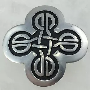 VINTAGE ST. JUSTIN PEWTER Celtic Scottish Kilt Shawl Silver Tone Brooch Pin TRAC - Picture 1 of 12