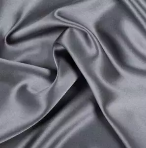 Charmeuse Satin Stoff Stretch | 58" breit | seidig, Braut | von Yard Charcoal - Bild 1 von 3
