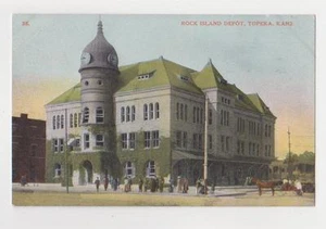 Topeka,Kansas,Rock Island Rail Road Depot,Shawnee County,c.1909 - Picture 1 of 1