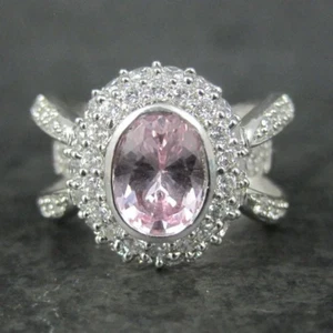 Large Sterling Silver Pink Sapphire Ring Size 9 Victoria Wieck - Picture 1 of 7