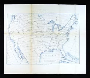 1881 US Coast Survey Map - United States Chart of Magnetic Stations - Geodetric - Picture 1 of 1