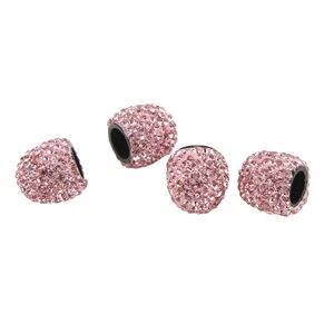 Pink 4Pcs Bling Valve Stem Caps 15mm Stem Air Cover Tire Decoration For Car - Picture 1 of 12