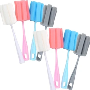 Bottle Brush Sponge 8PCS Cup Washer Brush Long Handle Cleaner Brush for Baby ... - Picture 1 of 9