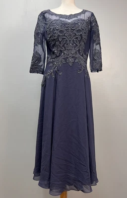 Vestido formal JJ's House Stormy cuello redondo largo té con lentejuelas talla 16 204911 Foto 1 de 4