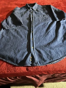 PURITAN Medium Wash Jeanshemd Ärmel Knopfleiste Gr. 2XL 100% Baumwolle - Bild 1 von 11