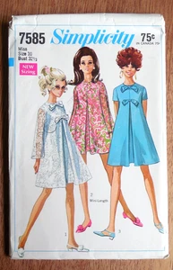NEW Vintage Simplicity Pattern 7585 Misses' sz 10/Bust 32 1/2 "Tent" Dress - Picture 1 of 2