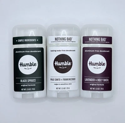 Juego de barras desodorantes sin aluminio Humble abeto negro, palo santo, lavanda Foto 1 de 4