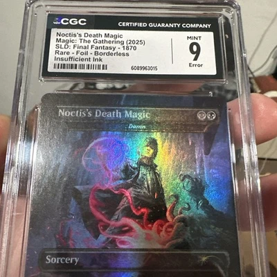 ERROR MTG x FINAL FANTASY SLD - NOCTIS'S DEATH MAGIC FOIL CGC 9 INSUFFICIENT INK - Image 1 of 4