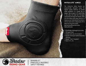 SHADOW CONSPIRACY INVISA LITE ANKLE GUARDS PADS BMX AUTHORIZED DEALER BLACK NEW - Picture 1 of 10