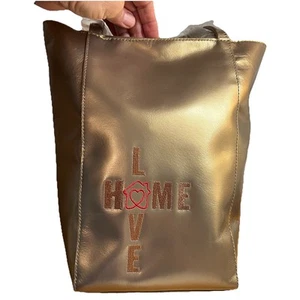 Hobo Giving Tote Copper Leather Bag Embroidered Snap Closure Limited Edition New - Picture 1 of 13