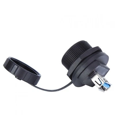 Waterproof USB Connector USB Fire Resistance Flame Retardant Panel Mount - Image 1 of 4