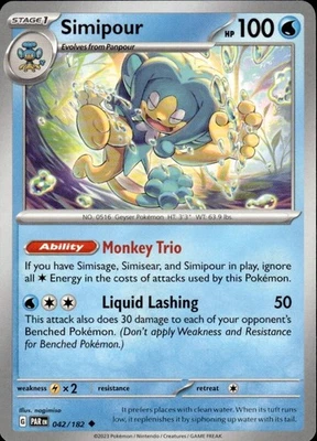 Simipour - #042/182 - SV04: Paradox Rift - Pokemon TCG - Image 1 of 2