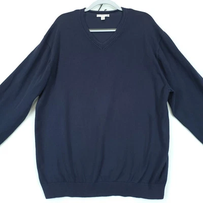 Cutter & Buck Pullover Sweaters V Neck Men 2XT Blue Long Sleeve Classic Casual - Image 1 of 4