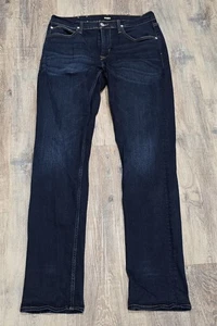 Hudson Blake Slim Straight Jeans Mens Size 34x35 Blue Dark Wash Stretch - Picture 1 of 9