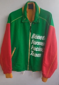 Vintage 90s Benetton Formula 1 Racing Team Reversible Bomber Jacket Size M - Picture 1 of 13