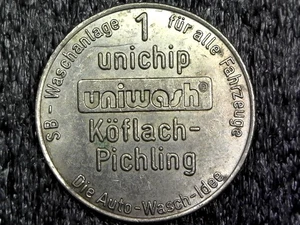 Austria Foreign Car Wash Token Coin - Unichip Uniwash Köflach-Pichling (FT23) - Picture 1 of 2