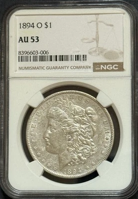 1894-O Morgan Silver Dollar, AU53. NGC (11676) - Image 1 of 4