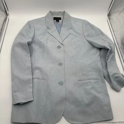 Calça Laura Scott feminina de linho azul primavera/verão escritório sirene tamanho 16 - Imagem 1 de 4