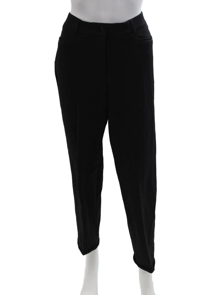 Pantalones de vestir negros para mujer Cambio con botones entrepierna de poliéster talla 30 32 Foto 1 de 4