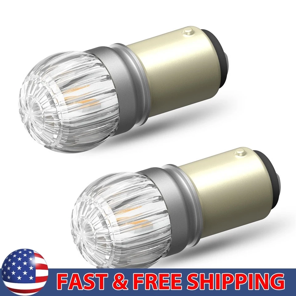 2x AUXITO 1157 7507 LED Señal de giro Freno Inverso Estacionamiento Bombilla Ámbar Nuevo Foto 1 de 4