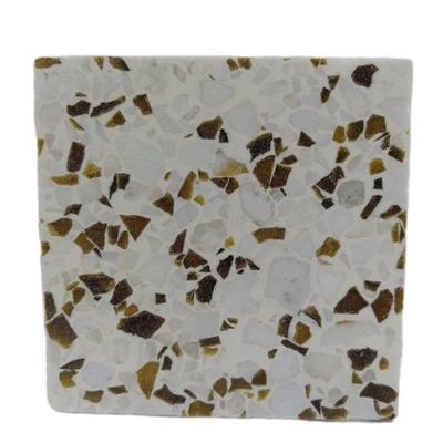 Mini azulejo de piso Fritztile Terrazzo muestra única R682015 Archer (Carmel y marrón) Foto 1 de 4