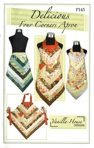 "Delicious Four Corner Apron" P143 Sewing Pattern ©2007 Vanilla House Jelly Roll - Picture 1 of 2